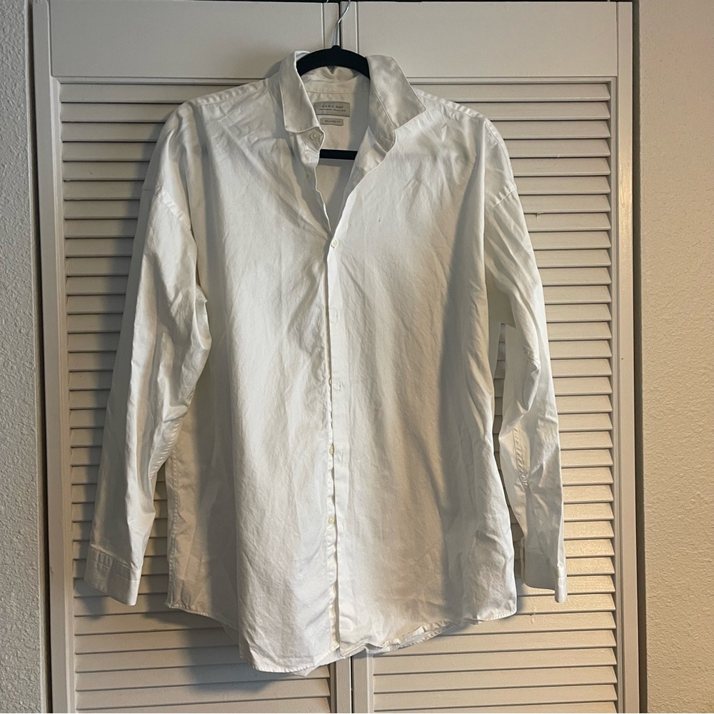 ZARA Men White Shirt Size L